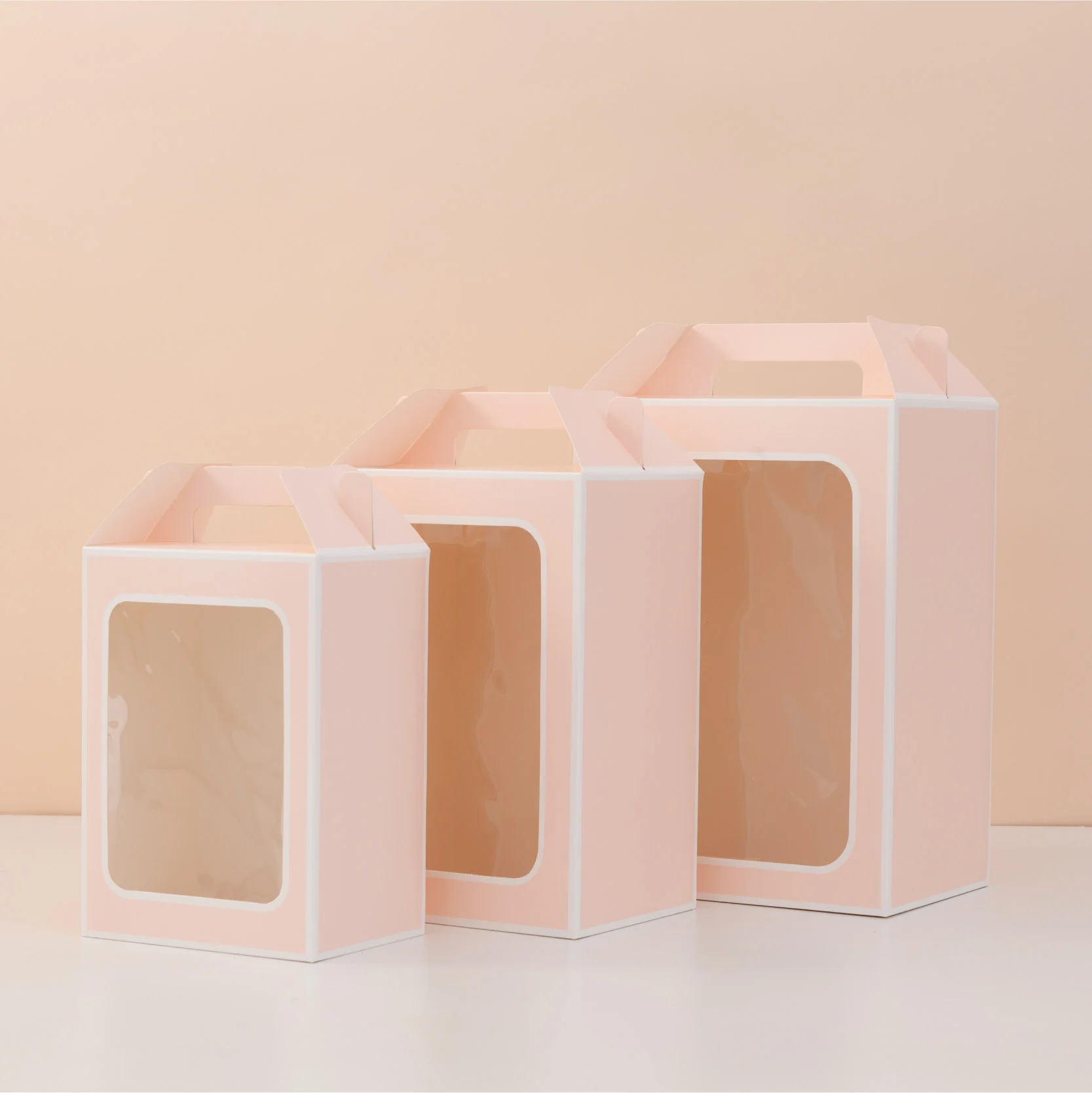 Handle Window Clear Window Gift Box by PacksFactory