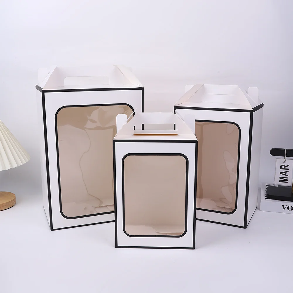 Handle Window Gift Box Flower by PacksFactory